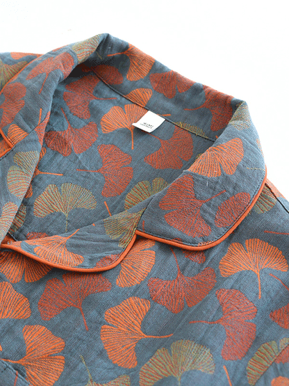 2-Delige Damespyjama – Crêpe Set met Bloemenprint & Lange Mouwen