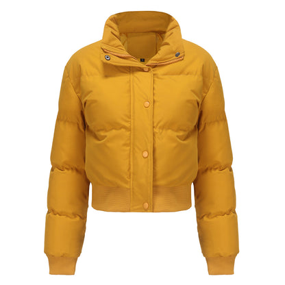 Dames Pufferjas Kort met Hoogsluitende Kraag Warm
