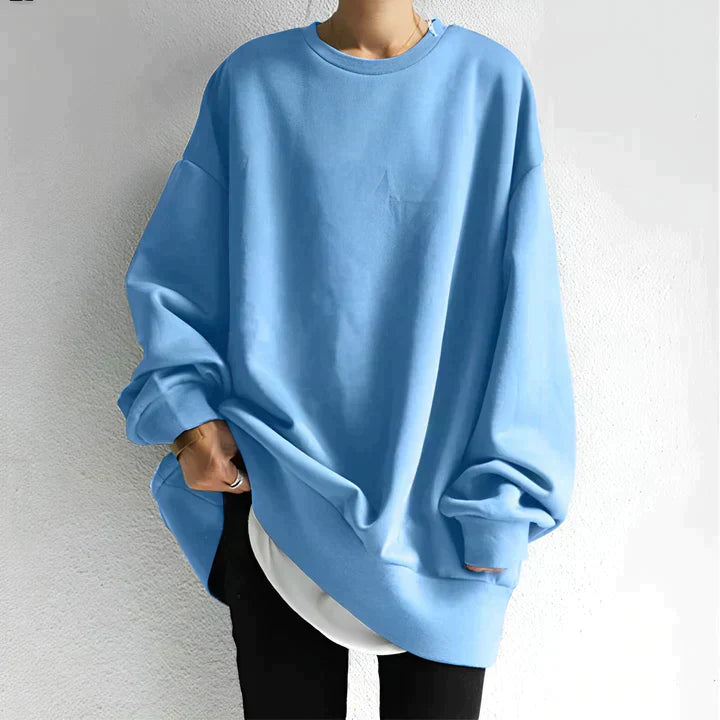 Oversized Zwarte Damestrui – Comfortabele Casual Sweater met Lange Mouwen