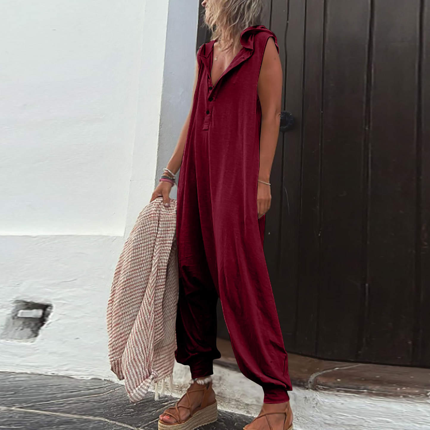 Boho Jumpsuit Zomerjurk Vrouwen Losse Fit