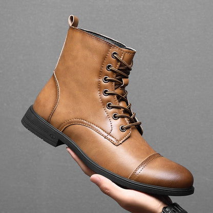 Leren Herenboots met Vetersluiting Klassiek Design