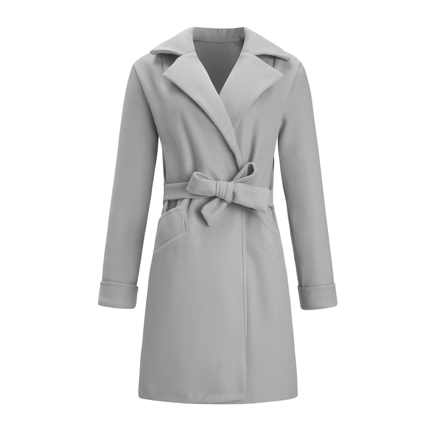 Dames Jas Double-Breasted Wollook Lange Coat