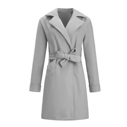 Dames Jas Double-Breasted Wollook Lange Coat