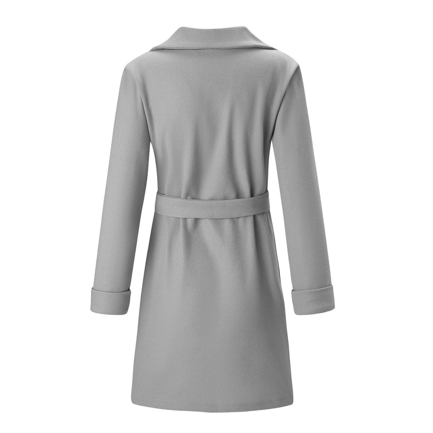 Dames Jas Double-Breasted Wollook Lange Coat