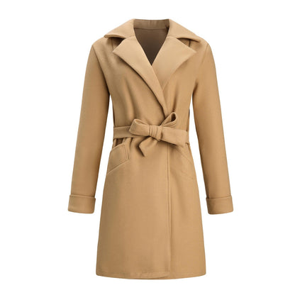 Dames Jas Double-Breasted Wollook Lange Coat