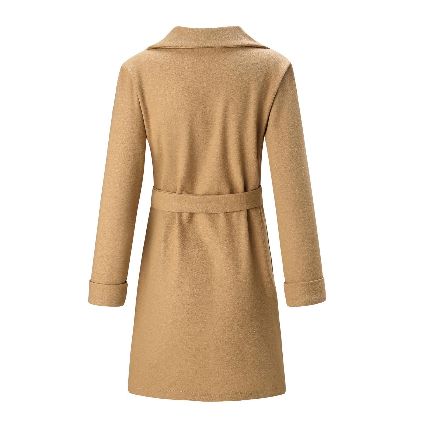 Dames Jas Double-Breasted Wollook Lange Coat