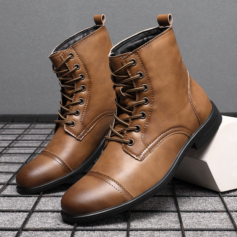 Leren Herenboots met Vetersluiting Klassiek Design