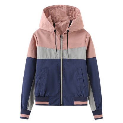 Dames Windjack Colorblock Capuchon Waterdicht