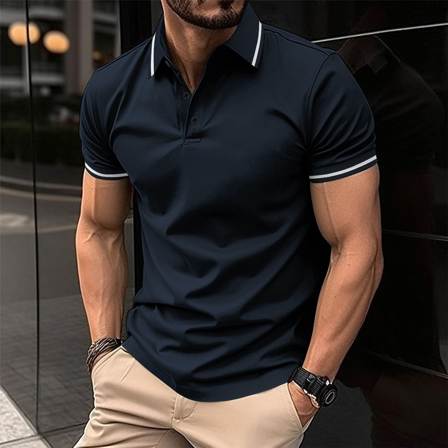 Heren Polo Shirt Slim Fit Katoen Casper