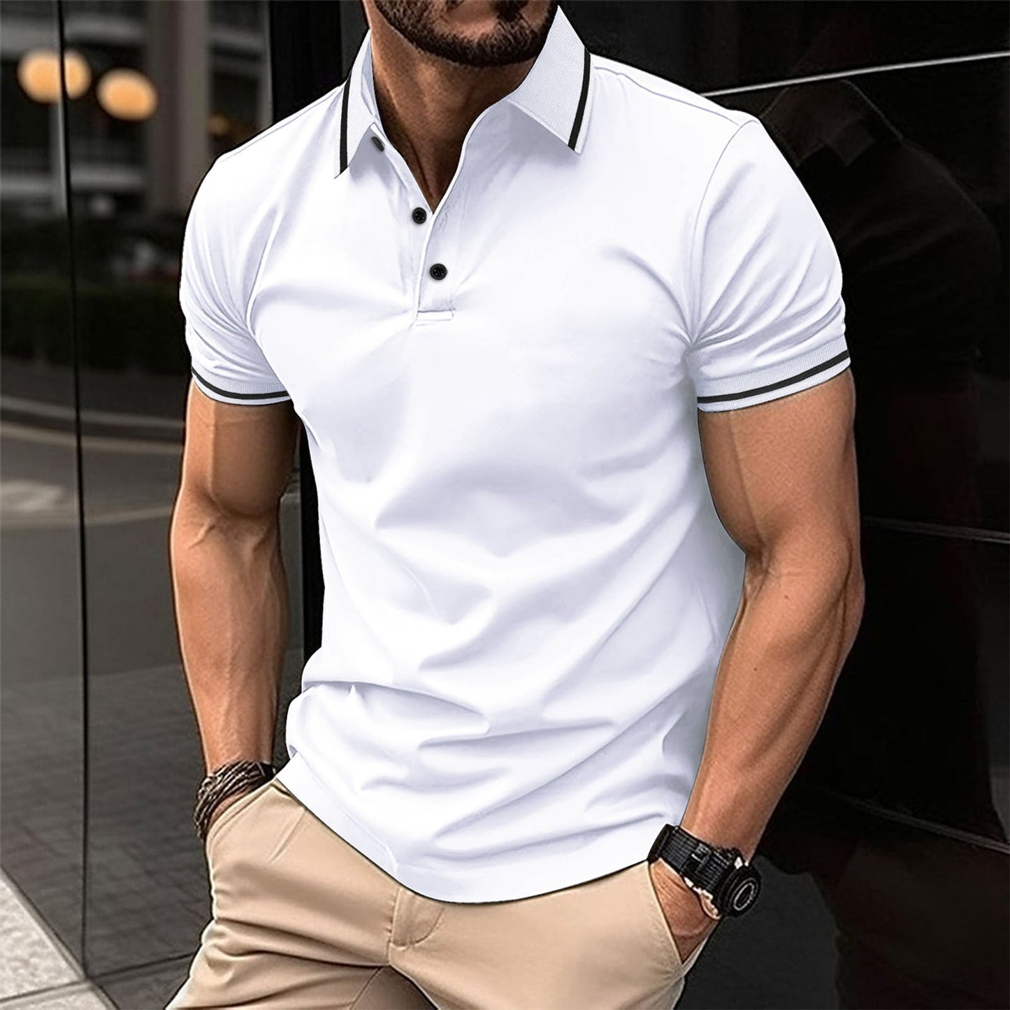 Heren Polo Shirt Slim Fit Katoen Casper - Mode Vibes