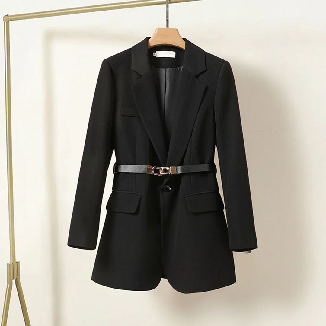 Dames Blazer met Ceintuur en Reverskraag Taille Model
