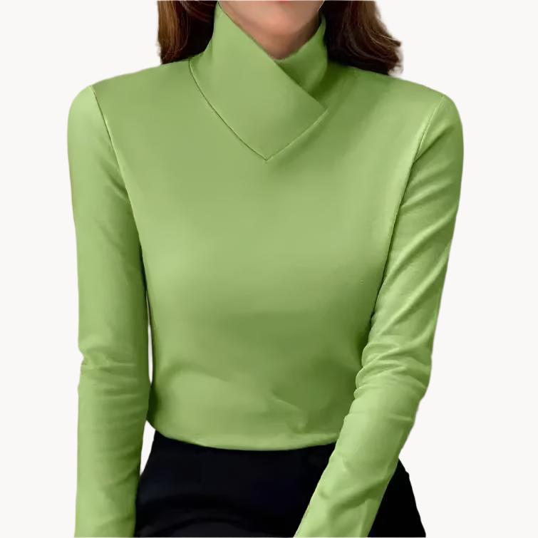 Vrouwelijke Top Asymmetrische Kraag Elegante Stijl - Mode Vibes