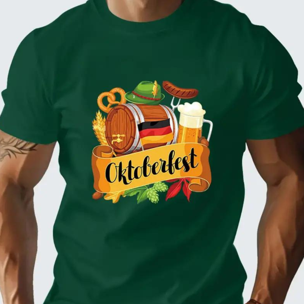 Oktoberfest T-shirt Mannen Korte Mouw