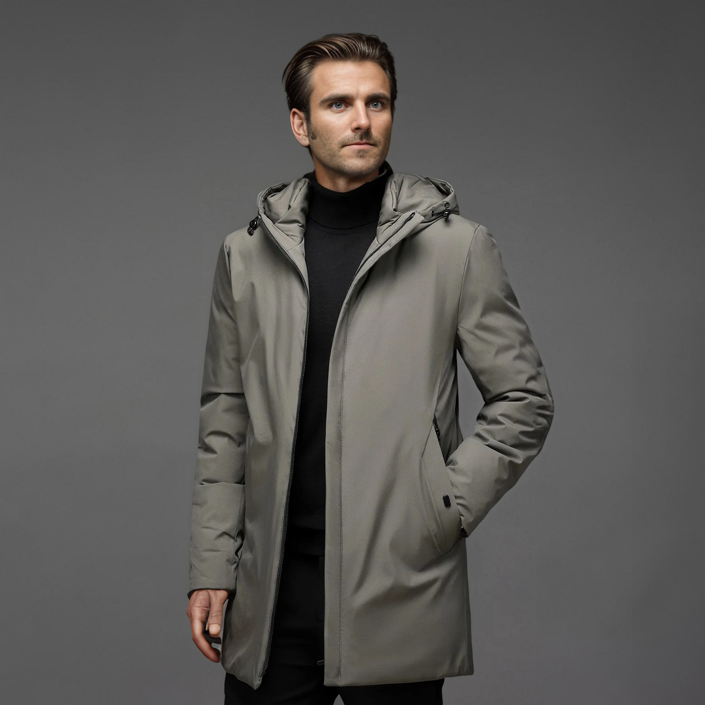 Giel™ Slim Fit Heren Winterjas met Afneembare Capuchon