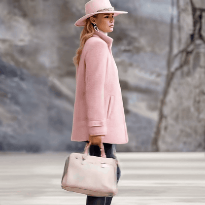 Dames Vintage Roze Fleece Vest met Ritssluiting