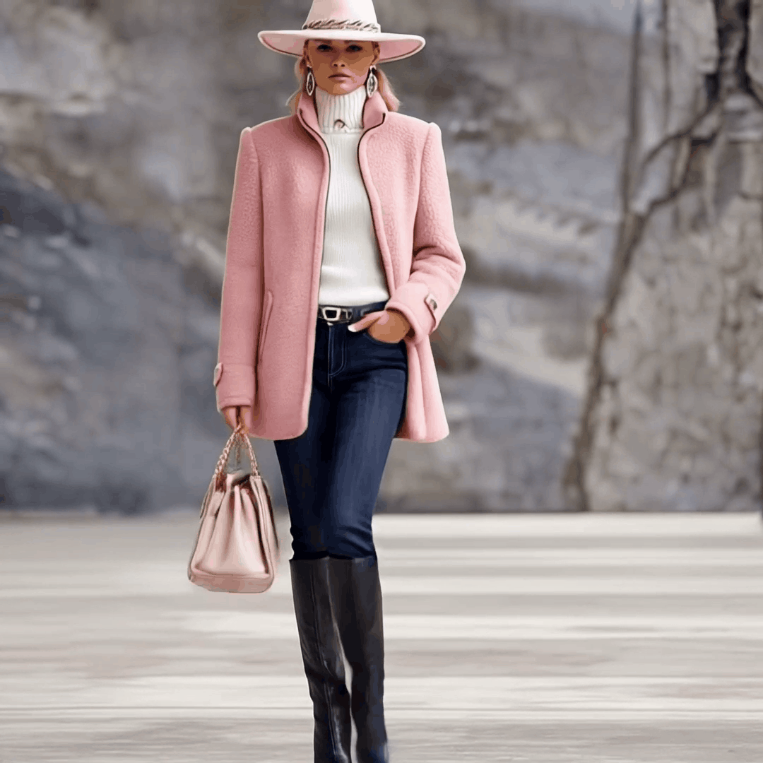 Dames Vintage Roze Fleece Vest met Ritssluiting