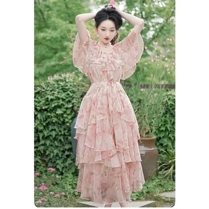 Betoverende Lange Zomerjurk met Bloemenprint