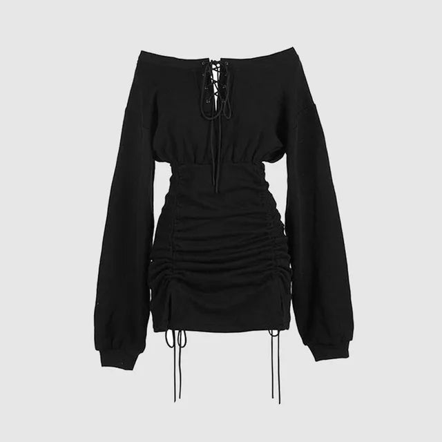 Verve Dazzle Jurk - Off Shoulder Lange Mouw  Jurk