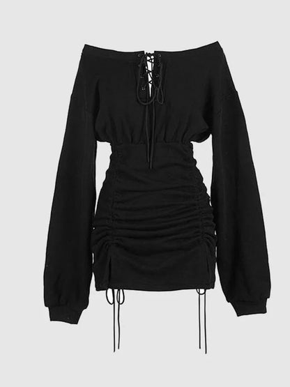 Verve Dazzle Jurk - Off Shoulder Lange Mouw  Jurk