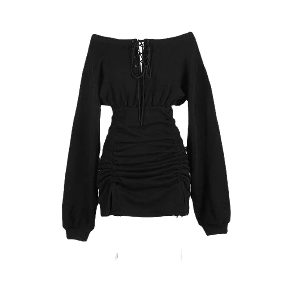 Verve Dazzle Jurk - Off Shoulder Lange Mouw  Jurk