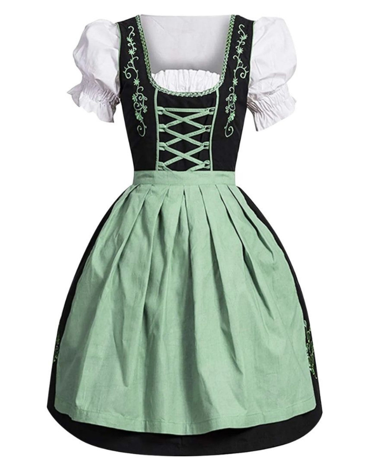 Dames Dirndl Jurk Oktoberfest Stijl met Schort en Borduurwerk
