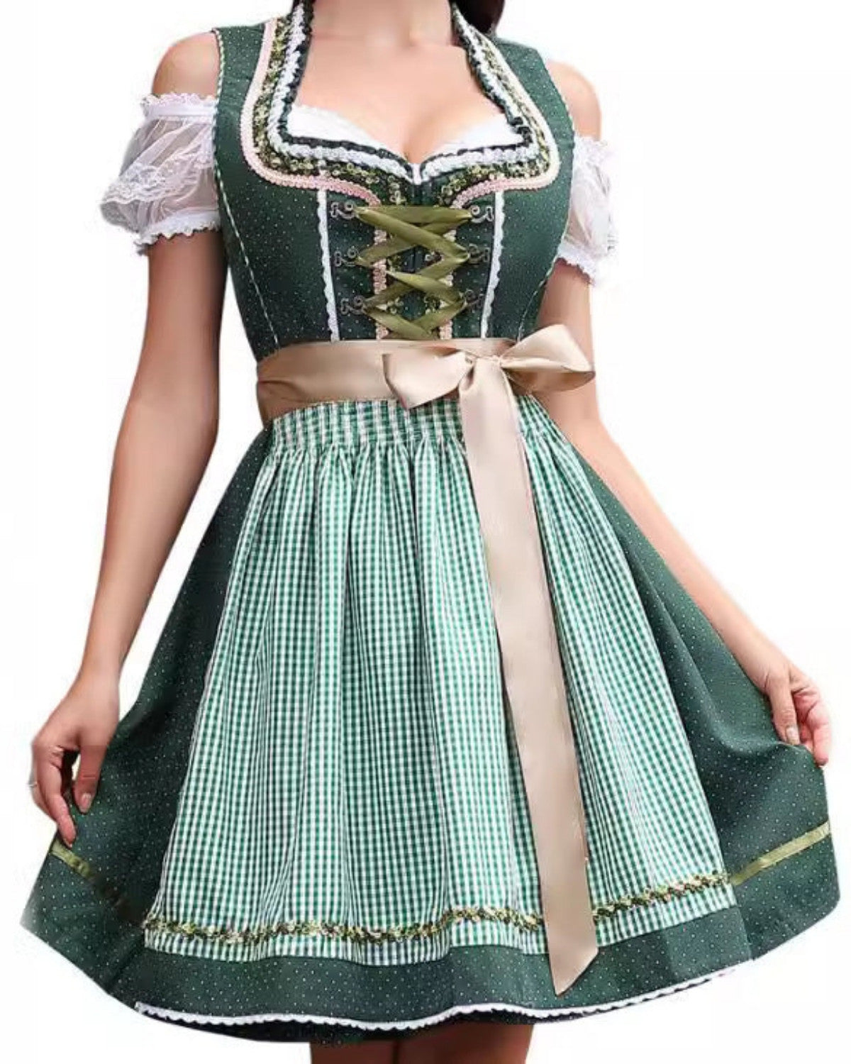 Dames Oktoberfest Jurk Pofmouwen Losse Fit Feestelijk