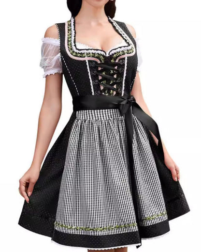 Dames Oktoberfest Jurk Pofmouwen Losse Fit Feestelijk