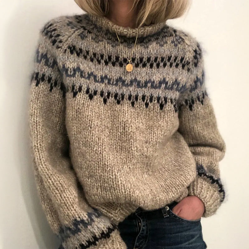 Dames Warme Trui met Nordic Design - Comfortabel en Stijlvol
