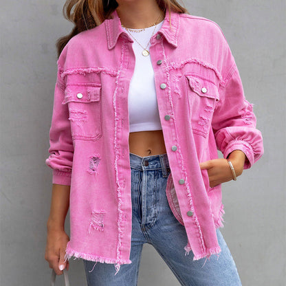 Urban Edge Tattered Denim Jacket