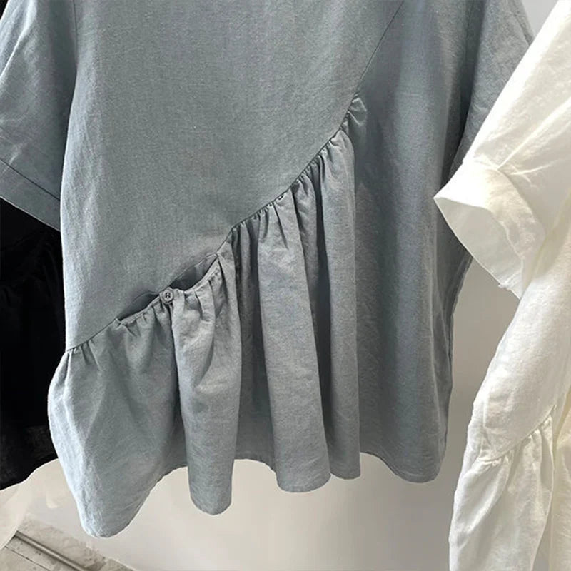 Stijlvolle Katoenen en Linnen Poppenblouse voor een Modieuze Zomerlook!