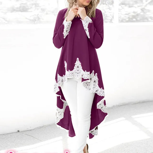 Elegante Pullover Jurk met Onregelmatige Zoom