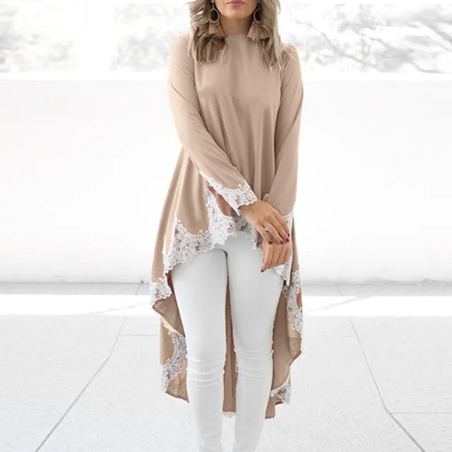 Elegante Pullover Jurk met Onregelmatige Zoom
