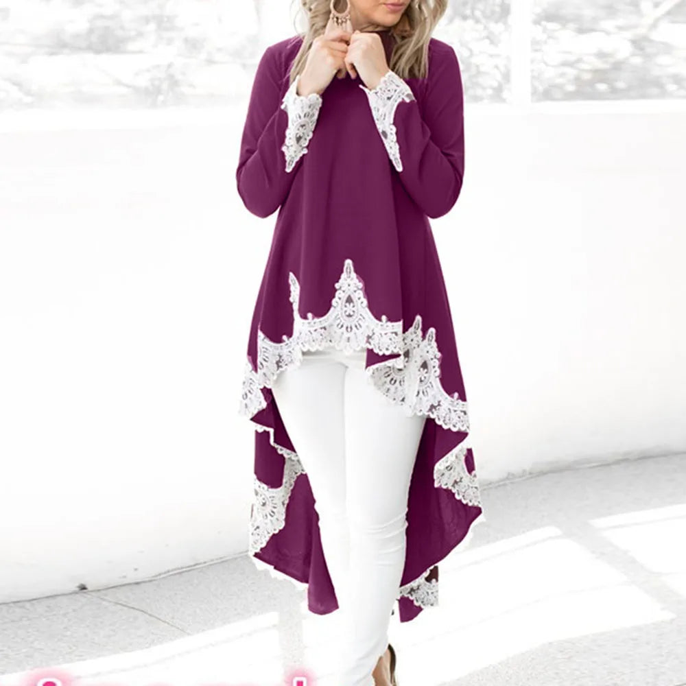 Elegante Pullover Jurk met Onregelmatige Zoom