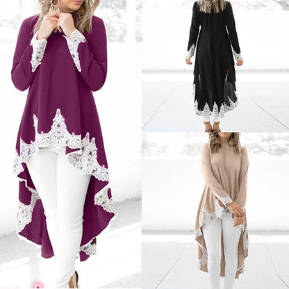 Elegante Pullover Jurk met Onregelmatige Zoom