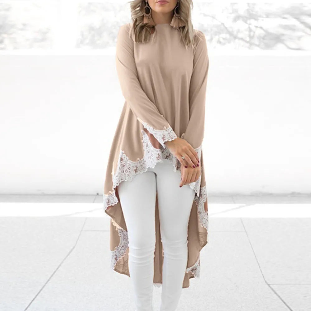Elegante Pullover Jurk met Onregelmatige Zoom