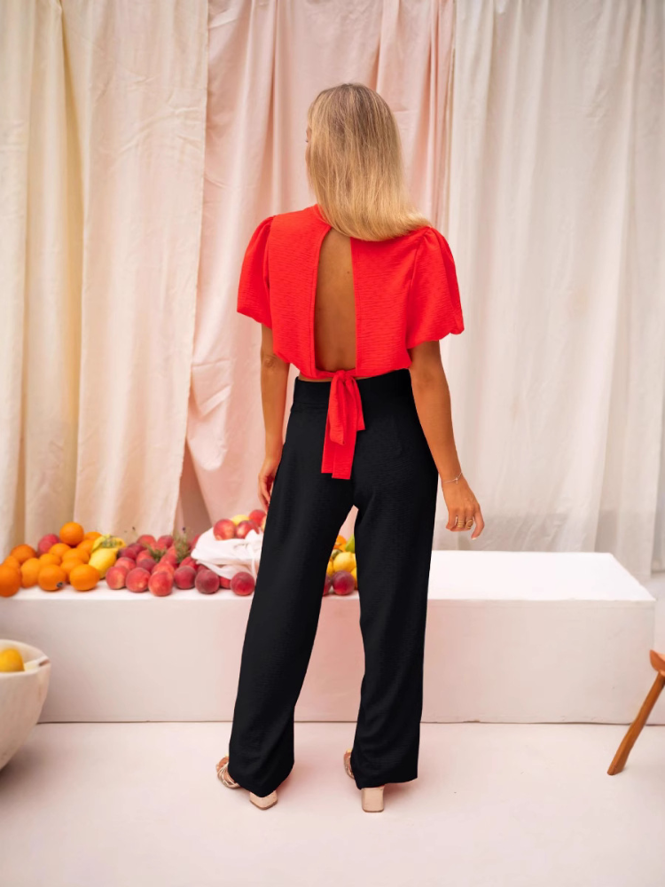 Dames Cropped Blouse Lichtgewicht Comfortabele Pasvorm