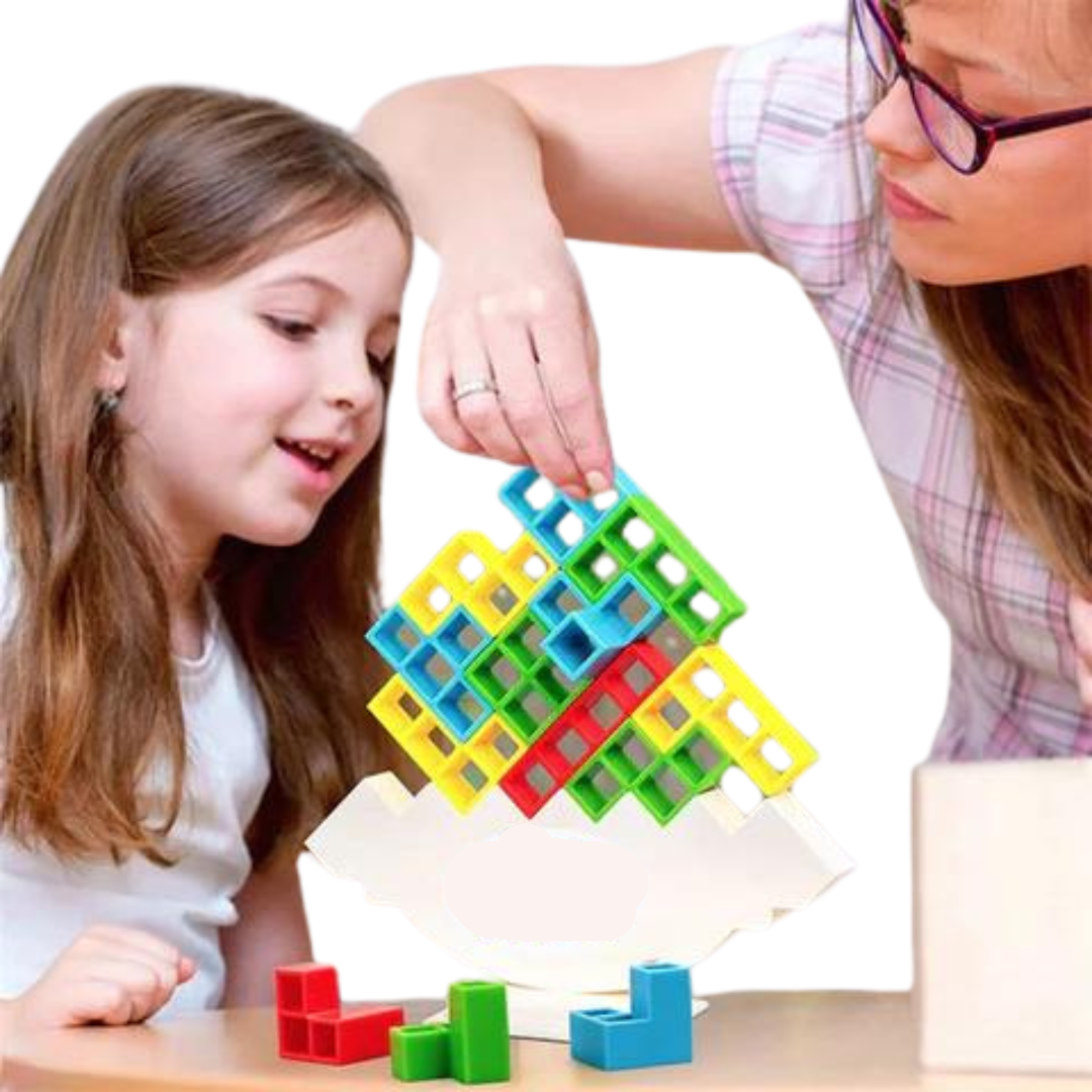Houten Stapelspeelset voor Kinderen met Blokken - Mode Vibes