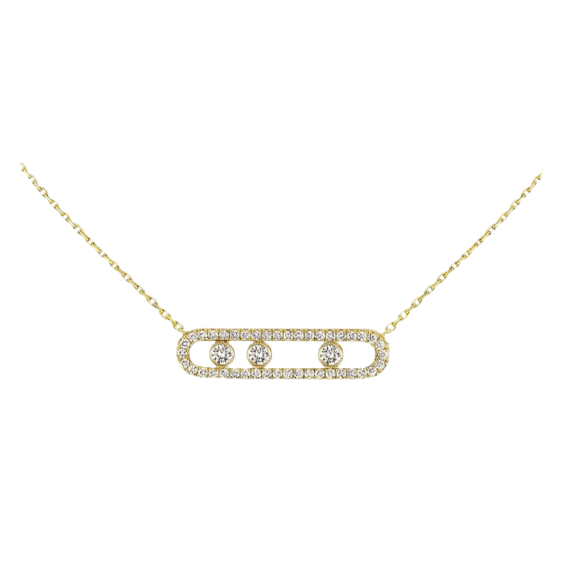 Ketting met Bewegende Diamanten Verfijnd Zilver - Mode Vibes