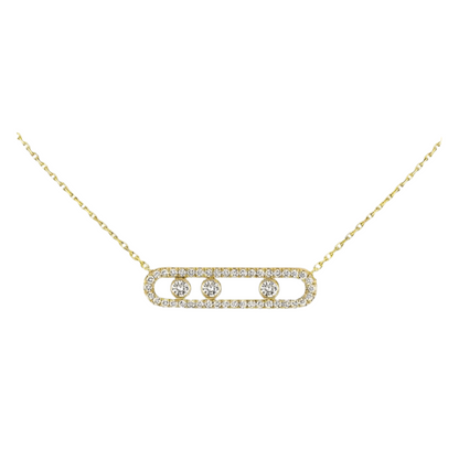 Ketting met Bewegende Diamanten Verfijnd Zilver - Mode Vibes