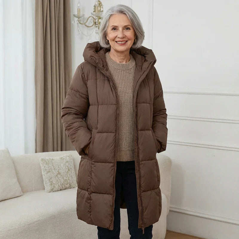 Dames Gewatteerde Jas Met Capuchon Comfortabele Pasvorm - Mode Vibes
