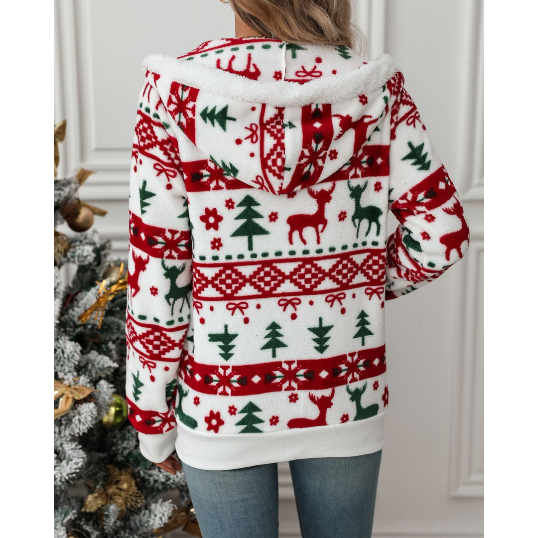 Kerst Hoodie voor Vrouwen met Feestelijke Print en Zachte Stof