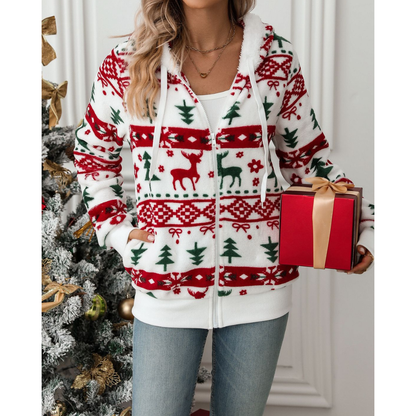 Kerst Hoodie voor Vrouwen met Feestelijke Print en Zachte Stof