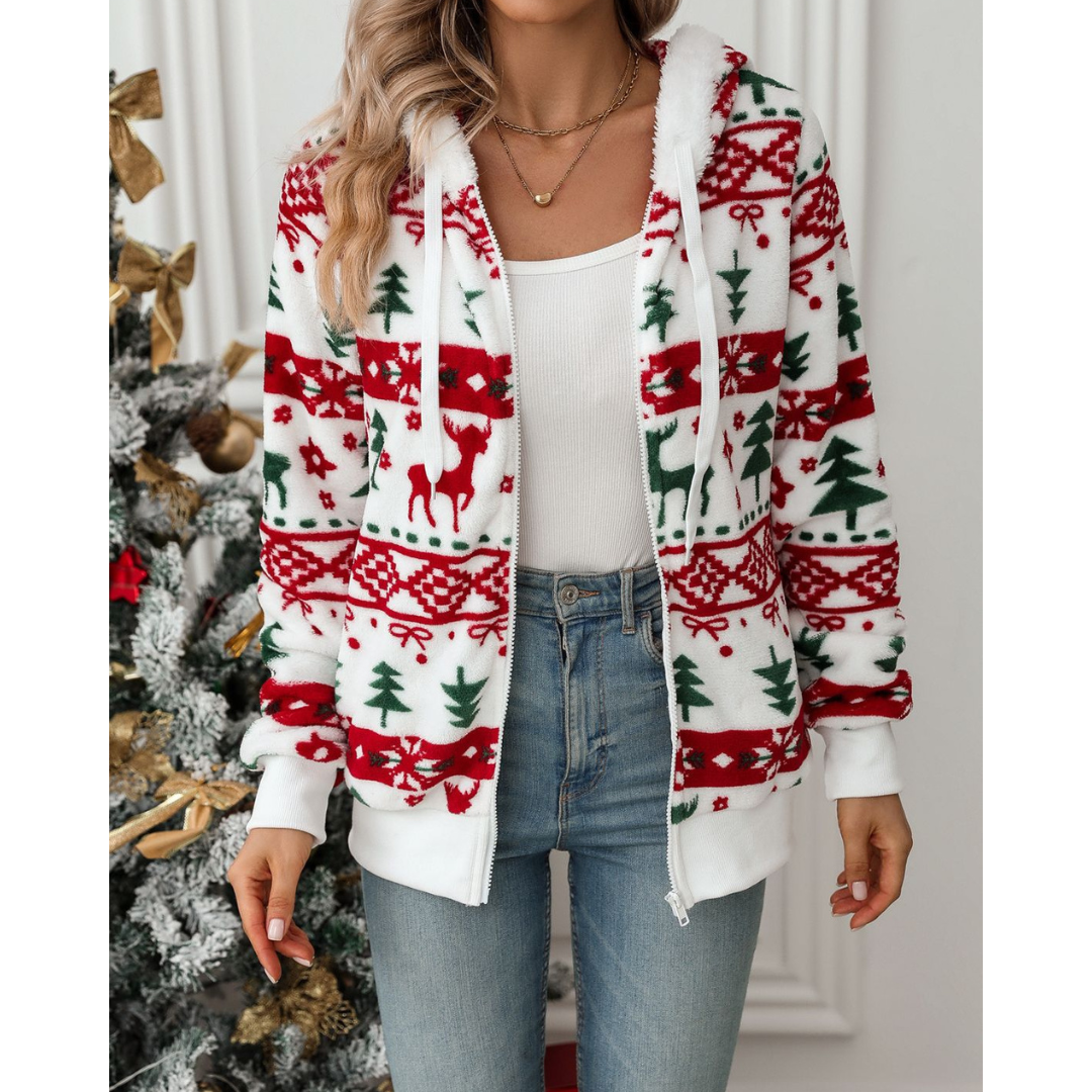 Kerst Hoodie voor Vrouwen met Feestelijke Print en Zachte Stof