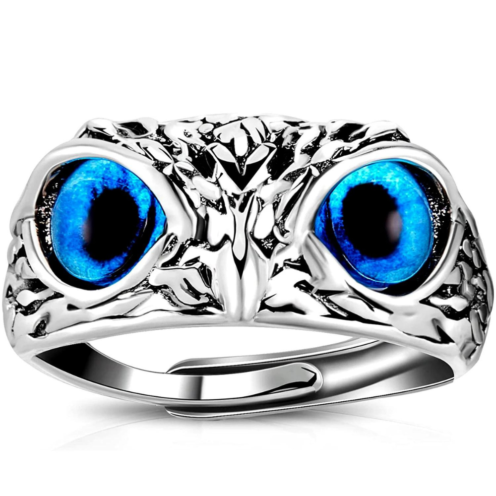 Unieke Uilenoog Ring Zilveren Sieraden - Mode Vibes