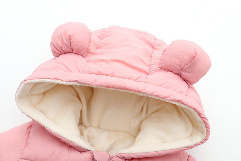 Baby Romper Met Berenoortjes Warme Winteruitvoering
