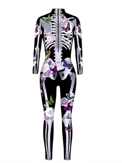 Ornella | Halloween -kostuumdruk Bloemen skelet