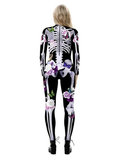 Ornella | Halloween -kostuumdruk Bloemen skelet