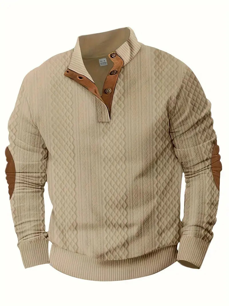 Heren Outdoor Trui Gebreid met Patches Logan - Mode Vibes
