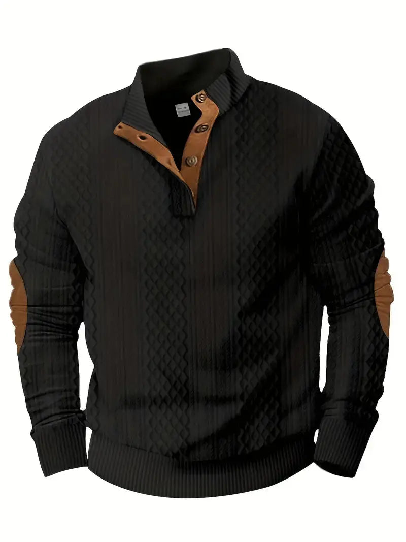 Heren Outdoor Trui Gebreid met Patches Logan