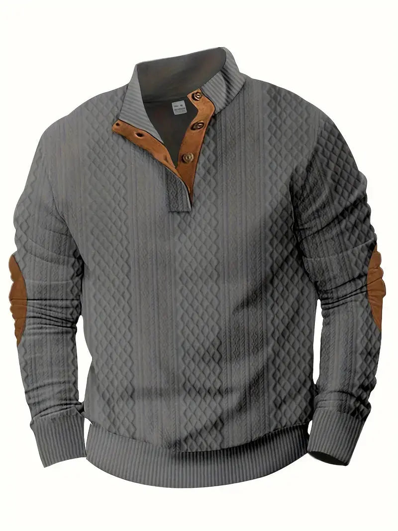 Heren Outdoor Trui Gebreid met Patches Logan